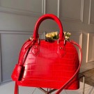 Top Replica Louis Vuitton Crocodile Pattern Leather Bag N90897 Red JH00800Qt73