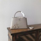 Top Replica Louis vuitton original leather capucines pm M54893 gray JH01980Qt73
