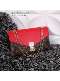 2015 Louis Vuitton Canvas Pallas Chain Aurore Bag 41200 Red JH01136tp88
