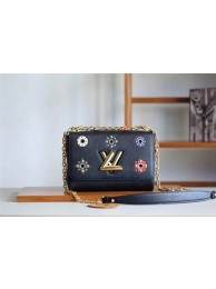 AAA 2017 newest louis vuitton TWIST DENIM Original leather Shoulder Bag 54217 black JH00652im52