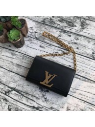 AAA Louis Vuitton CHAIN LOUISE Original leather Shoulder Bag M94335 Black JH00477pL24
