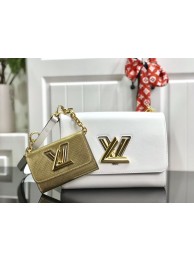 AAA Louis vuitton original epi leather TWIST MM M50280 white&gold JH00767Nk89