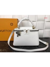 Best Louis Vuitton Original Leather CAPUCINES PM M52963 White JH00874aU87