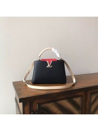 Cheap Louis vuitton original taurillon leather Capucines PM M48865 black &red &white JH01860FT69