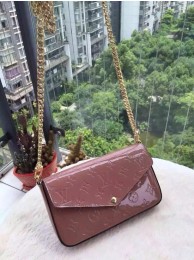Copy Louis Vuitton Monogram Vernis Mini Bag 61293 Dark Pink JH01096NX87