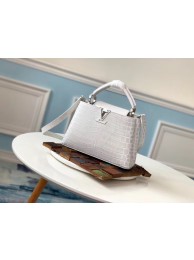 Designer Louis vuitton original crocodile CAPUCINES PM M94587 cream JH01054Iz48