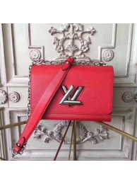 Designer Replica Louis vuitton original epi leather TWIST MM M50332 red JH01962Jz48