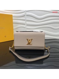 Fake 1:1 Louis Vuitton Original Grain calfskin LOCKME CLUTCH M56087 Taupe JH00438Av26