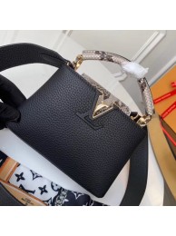 Fake 1:1 Louis vuitton original taurillon leather Capucines Mini N95509 black JH01028Av26