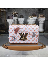Fake Best Louis Vuitton TWIST MM M50282 white&orange JH01382zZ68
