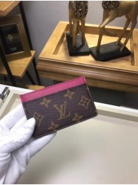 Fake Copy Louis Vuitton Monogram Canvas CARD HOLDER M60703 rose JH01970Mv33