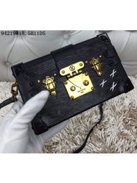 Fake Copy Louis Vuitton Petite Malle Epi Leather Bag 94219 Black JH01150Mv33