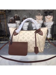 Fake Louis Vuitton original Mahina Leather Tote Bag 54351 cream JH01856HB93