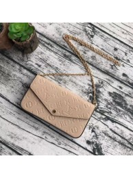 Fake Louis Vuitton Original pochette felicie monogram empreinte shoulder bag M64064 Apricot JH00247wn47