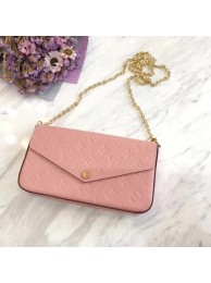Fake Louis Vuitton Original pochette felicie monogram empreinte shoulder bag M64064 pink JH00393gE29