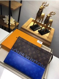 Fashion Imitation Louis Vuitton Monogram Canvas Clutch Bag Split N63039 blue JH00232dK58