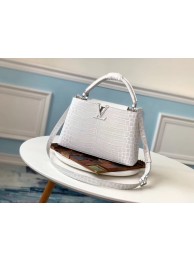 Fashion Imitation Louis vuitton original crocodile CAPUCINES PM M53665 cream JH01052dK58