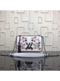 Fashion louis vuitton original epi leather twist Monogram flower M50282 white JH00264EB73