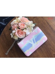 Fashion Louis vuitton original ESCALE POCHETTE DOUBLE ZIP clutch bag M69124 pink JH00494EB73