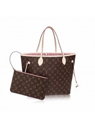 Fashion Louis vuitton original monogram canvas neverfull mm M50366 pink JH00251JD28