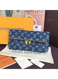 First-class Quality Louis Vuitton Denim Clutch bag M44472 blue JH01247aF97