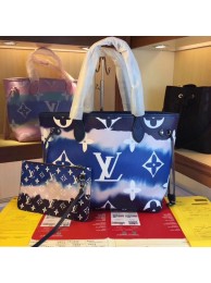 First-class Quality Louis Vuitton Monogram Canvas Original NEVERFULL M45128 blue JH00595gc84