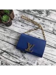 High Imitation Louis Vuitton CHAIN LOUISE Original leather Shoulder Bag M94335 blue JH00475mt35