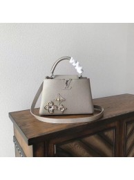 High Quality Imitation Louis vuitton original taurillon leather CAPUCINES PM M54892 grey JH01985YP94