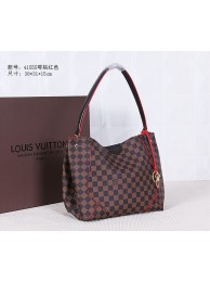 High Quality Louis Vuitton Monogram Damier Ebene Canvas Caissa HOBO Bag 41555 Red JH01030GY92