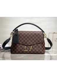 Hot Louis Vuitton Damier Ebene Canvas Original Leather Beaubourg M40177 Black JH00988Ho45