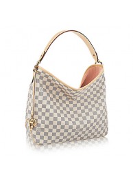 Imitation Louis Vuitton Damier Azur Canvas Delightful MM N41607 Rose Ballerine JH00786VJ28
