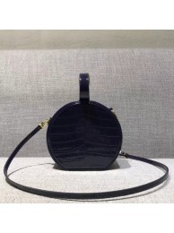 Imitation Louis Vuitton original Croco Leather petite boite chapeau M43516 dark blue JH00407fJ59