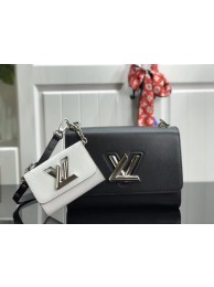 Imitation Louis vuitton original epi leather TWIST MM M50280 black&white JH00766dP73