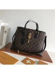 Imitation Louis vuitton original Monogram Canvas Flower Tote bag 43551 black JH00197Ad61