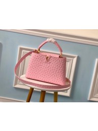 Imitation Louis vuitton original Ostrich pattern CAPUCINES BB M94587 Eau de Rose JH01045LQ13