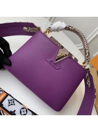Imitation Louis vuitton original taurillon leather Capucines Mini N95509 purple JH01022wE81