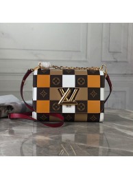 Imitation Louis Vuitton Original TWIST MM M50280 Orange&Brown JH00986Jf44