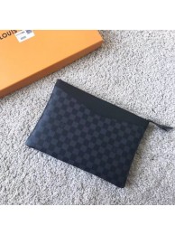 Imitation Top Louis vuitton original Damier Graphite Canvas DAILY POUCH M62048 JH01269Wv17