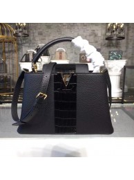 Knockoff Louis vuitton original CAPUCINES BB M94755 black JH01599nE34