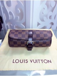 Louis Vuitton Damier Ebene Canvas 3 Watch Case M47530 JH00921pE71