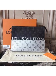 Louis Vuitton Monogram Canvas Clutch Bag Split N63039 silver JH00231ha26