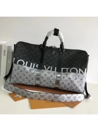 Louis Vuitton Monogram Canvas Keepall 50CM with Shoulder Strap 43817 silver.black JH00145jj39