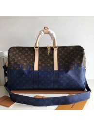 Louis Vuitton Monogram Canvas Keepall 50CM with Shoulder Strap 43861 blue.brown JH00125Sx31