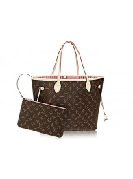 Louis Vuitton Monogram Canvas Neverfull MM M50366 Rose Ballerine JH01006cP15