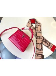 Louis vuitton original crocodile CAPUCINES PM M94587 rose JH01189Qa67