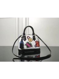 Louis Vuitton original Epi Leather ALMA BB M52481 White JH01629Ai60