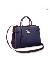 Louis Vuitton original Epi Leather Montaigne Tote Bag MM 54810 dark blue JH00559BV46