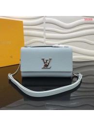 Louis Vuitton Original Grain calfskin LOCKME CLUTCH M56087 sky blue JH00439wk65