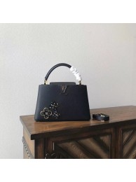 Louis vuitton original leather capucines pm M54893 black JH01983ah31