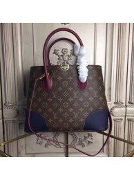 louis vuitton original Leather Monogram Canvas Tote Bag M41597 blue JH00434ym68